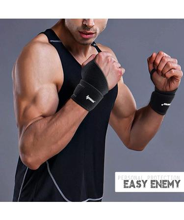 IPOW 2 Wrist Band - Adjustable Breathable Joint Support for Sports & Fitness - Black Red Orange - Buy Online on GoSupps.com