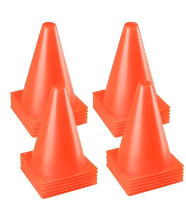 Ptaedex 7 Inch Orange Cones Soccer Cones Agility Field Marker Cone for Sports Training, Drills, Outdoor Activity, Construction Themed Party Decorations Set of 12, Orange