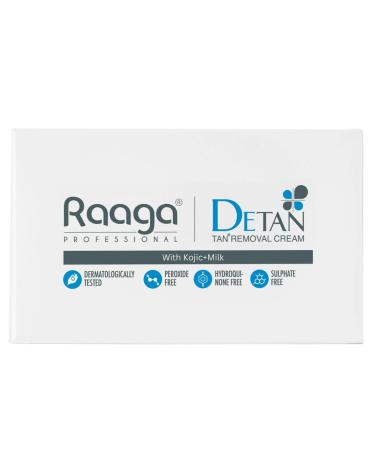 Raaga Professional De-Tan Cream | Reduces Tanning & Sun Damage | With Milk Extract for Hydrated Even-Toned Skin | Gentle Face & Body Formula | For All Skin Types | 2.54 Oz/72g