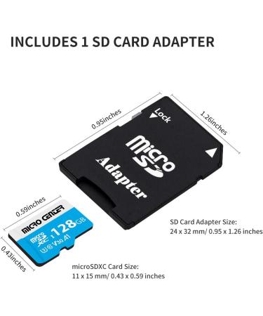 Micro Center 128GB microSDXC Card - Nintendo Switch Compatible - UHS-I C10 U3 V30 - 4K UHD Video - A1 Flash Memory Card with Adapter - Buy Online on GoSupps.com