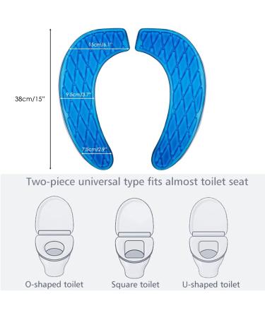 Kindax Gel Toilet Seat Cushion - Portable and Washable Cover (Blue) - Buy Online on GoSupps.com