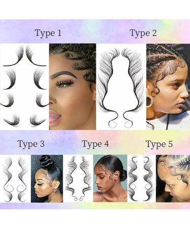 Baby Hair Temporary Tattoo Stickers - 5 Styles, Waterproof & Curly Hairstyling Makeup Tool - Buy Online on GoSupps.com