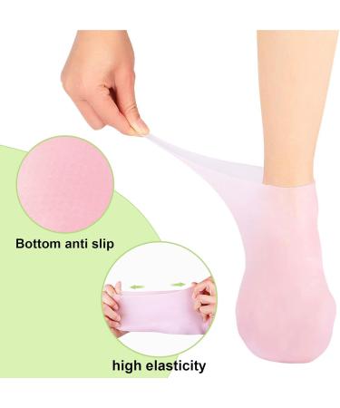 Dearbag Silicone Socks for Women - 2 Pair Anti-Slip Moisturizing Foot Spa & Cracked Heel Care - Soft Skin Color & White - Buy Online on GoSupps.com