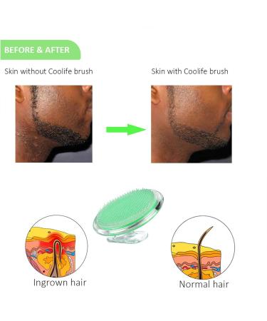 Coolife Ingrown Hair Remover Razor Bumps Keratosis Pilaris Repair Brush - Exfoliator for Face, Bikini, Legs, Arms - Cellulite Massager Tool - Green - Buy Online on GoSupps.com