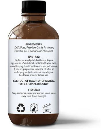 Premium Rosemary Essential Oil - 100% Pure & Natural for Hair Growth Skin Nourishment & Aromatherapy - 4 Fl Oz with Glass Dropper - Buy Online on GoSupps.com