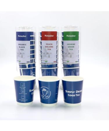 Motanber Jasmine Cup Tea - Paper Cup Instant Tea Jasmine Green Tea Flavor food grade paper cup with tea 1 cup 20g (10 Cups) (Jasmine) - Buy Online on GoSupps.com