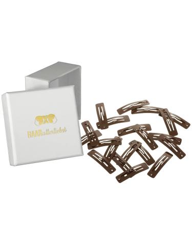 HAARallerliebst hair clips rectangular small (20 pieces | brown | 4 cm) including box for storage (box color: white) - Buy Online on GoSupps.com