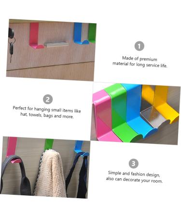STOBAZA 10pcs Stainless Steel Hook Behind The Door Cabinet Hooks Wall Rack Seamless Storage Hooks Metal Door 6*3.8*1.6cm As Shown - Buy Online on GoSupps.com