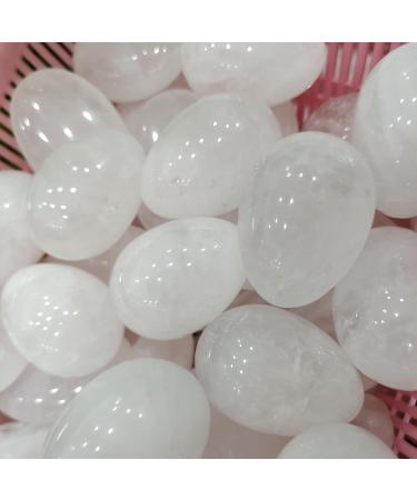 1pc Natural White Quartz Crystal Egg Shaped Rock Stone Natural Stones and Crystals Can be Used for Home Office Decoration - Buy Online on GoSupps.com