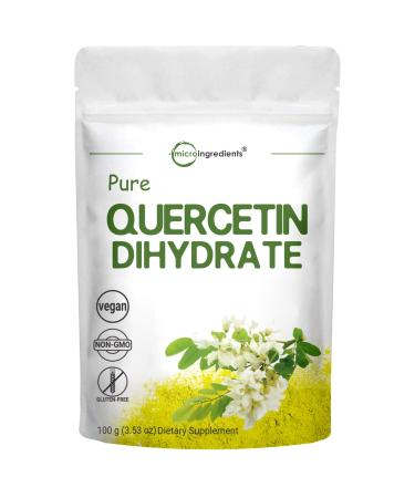 Pure Quercetin Dihydrate Powder, Quercetin 500mg Per Serving, 100 Grams, Most Bioavailable Grade and Filler Free, Powerful Antioxidant Supports Energy, Immune System , No GMOs and Vegan - Buy Online on GoSupps.com