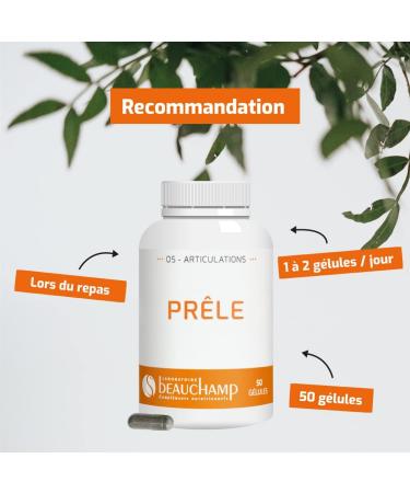 Laboratoire Beauchamp - Food supplement PRELE - 50 capsules - Silica intake - Helps remineralization - Developed in France - Buy Online on GoSupps.com