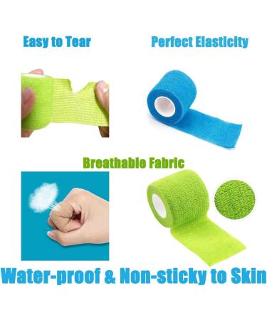 Self Adhesive Bandage Wrap - 2" x 5 Yards - Elastic Self Sticking Bandage Tape - 6 Pack for Injury Recovery & Support - Buy Online on GoSupps.com