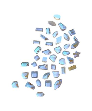 FEIlei 100Pcs Mixed Glass Crystal Hybrid Diamond Rhinestones Nail Art Decorations Drop Rhombus Flatback Stones 3D Gems