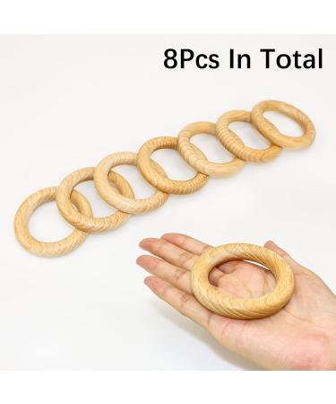 Ruby 8-Piece Natural Wooden Bite Rings | Eco-Friendly Baby Teething Toys & Handicraft Tools ( 70mm) - Buy Online on GoSupps.com