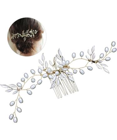 Housoutil Wedding Headpiece Crystal Headpiece Headwear for Women Hair Bridal Headpiece Bridal Headdress Barrettes for Women Bride Headpieces for Wedding Tiara Pearl Miss Comb - Buy Online on GoSupps.com