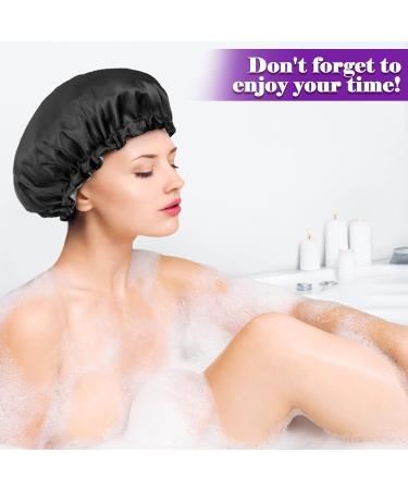 Shop Silk Satin Bonnet Set - Adjustable Double Layer Sleep Cap for Hair Protection | Stylish Black & Violet Options - Buy Online on GoSupps.com