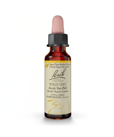 Bach Original Flower Remedies, Wild Oat (Non-Alcohol Formula) - Decide Your Path - Natural Homeopathic Flower Essence for Emotional Balance - Vegan, Gluten Free, Sugar Free - 10mL Dropper