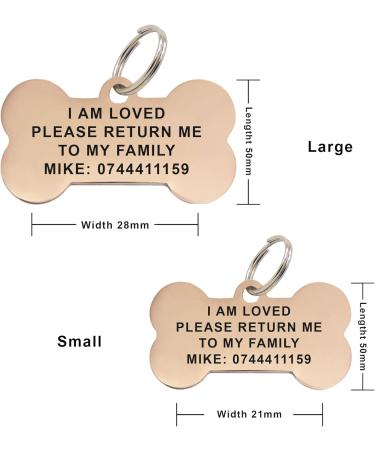 Paul Clover Deep Engraving Personalised Dog Tag ID Name Tags for Cat Puppy Pet Collar Tag Dog Collar Tag Dog Cat Pet ID Tag Pet Owner Gift (Bone Black - L) (Bone Stainless Steel Silver Small) Small Bone Stainless Steel Silver - Buy Online on GoSupps.com