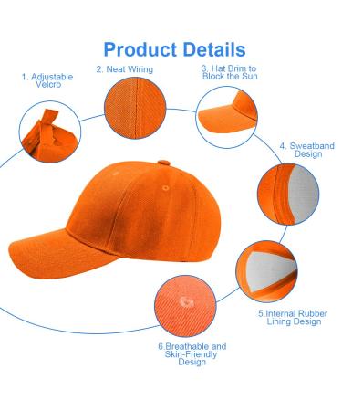 Aomig Unisex Baseball Cap - Adjustable Sun Protection Cap for Men & Women - Outdoor Running Tennis Golf Travel (Orange) - Buy Online on GoSupps.com