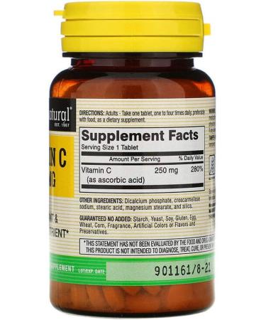 Mason Natural Vitamin C 250 mg - 100 Tablets for Immune Support - Buy Online on GoSupps.com