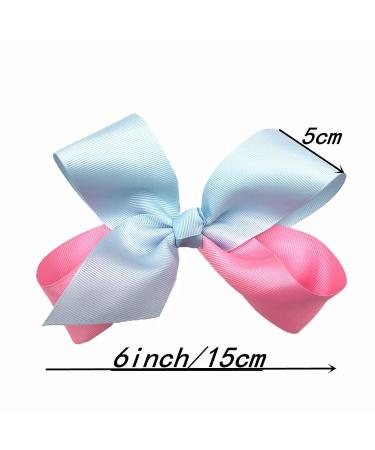 ZOONAI 6 Inch Women Girls Hair Bows Boutique Christmas Party Hair Clip Teens Hairpin - Light Blue Pink - Buy Online on GoSupps.com