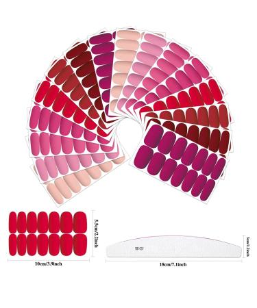XEAOHESY 224 Pieces Matte Color Nail Polish Strips | Self-Adhesive Gel Nail Wraps for Women - 8 Styles - Buy Online on GoSupps.com