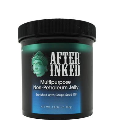 After Inked Multipurpose Non-Petroleum Jelly - Tattoo Aftercare Ointment Moisturizer Enriched with Grape Seed Oil - All Purpose Non-Petroleum Based Balm for Tattoo  Piercing & PMU - 13 Oz. (1-Pack) 13 Ounce (Pack of 1)