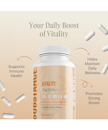 SUBSTANCE. Nature s Vitality Daily D3 Boost Supplement - Vitamin D3 Zinc Elderberry Turmeric & Ginger - Immune Support & Bone Health - 90 Capsules - Buy Online on GoSupps.com