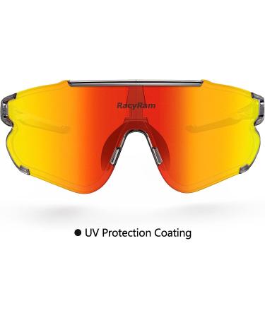 RacyRam UV400 Polarized Sport Sunglasses for Men and Women - Red | Ideal for Baseball, Cycling, Running, Softball - Buy Online on GoSupps.com