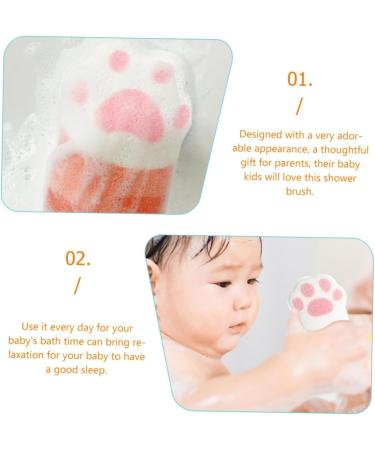 FRCOLOR cat paw bath wipe back brush body scrub brush body brush for dry brushing natural loofah on a stick baby sponge shower scrubbers skin Polyurethane Artifact for bathing toddler 12.5x7.5cm - Buy Online on GoSupps.com