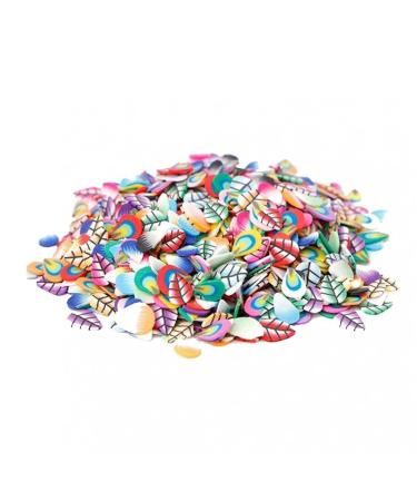 TOSSPER 1000 Pcs/Set 3D Plastic Clay Tiny Leaf Slices Wheel Nail Art DIY Design Wheel Nail Art Decorations Style 1