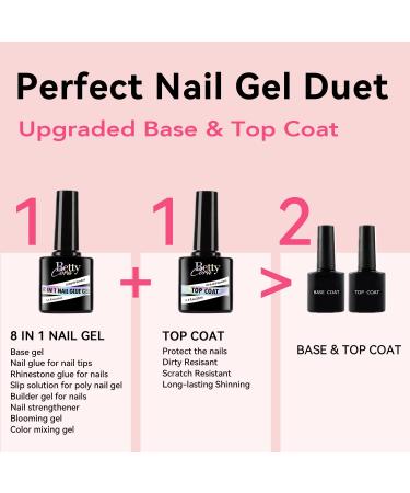 BettyCora Gel x Nail Glue - 8 in 1 Set for Gel Nail Extensions | 2PCS 12ML | Long Lasting Shine Finish | Curing Needed - Buy Online on GoSupps.com