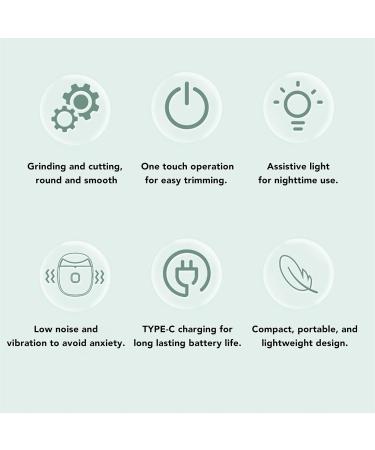 Electric Automatic Nail Clipper Rechargeable Safety Fingernail Trimmer with Light for Kids Adults (Matcha) - Buy Online on GoSupps.com