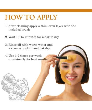 Vitalysin Turmeric Vitamin C Clay Mask with Aloe Vera & Vitamin E - Brightens Skin, Fades Dark Spots - Buy Online on GoSupps.com