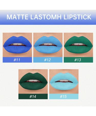 AMY'S DIARY Matte Plum Liquid Lipstick Set - 5 Pcs 24-Hour Waterproof Lip Stain for Women | Deep Blue Green Plum Shades - Buy Online on GoSupps.com