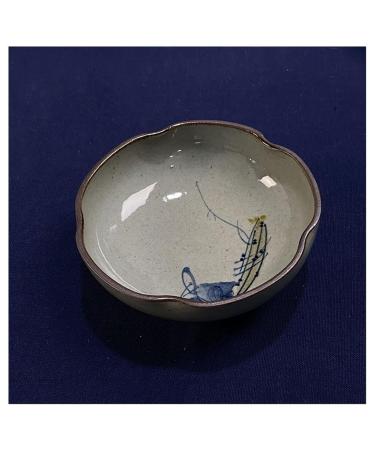 Fruit Bowl Snack Containers Hand Drawn Dipping Dishes Japanese Style Ceramic Seasoning Plate Vinegar Kitchen Dipping Bowl Appetizer Sushi Serving Plate Breakfast Bowls (Color : D) (C)