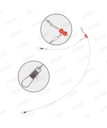 ZASIE Fishing Leaders - 10 Pcs Wire Leaders for Freshwater/Saltwater Fishing | 90 Lbs Fishing Rigs with Swivels and Snaps | Nylon Wire Leader Trace with Snaps - 16 - 1 Arm - Buy Online on GoSupps.com