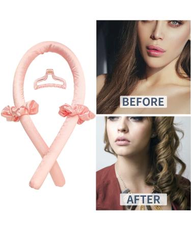 Silk Ribbon Curling Rod Headband - Heatless Hair Roller for Lazy Natural Soft Waves - Pink - Buy Online on GoSupps.com