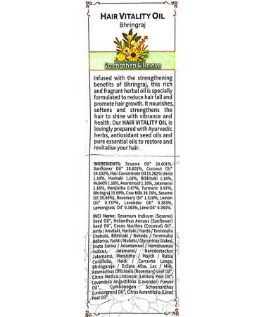 Buy ORGANIC INDIA Hair Vitality Oil 120 ml - Nourish & Strengthen Hair Naturally | Free Worldwide Shipping - Buy Online on GoSupps.com