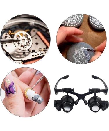 Magnifying 10X 15X 20X 25X Double Eye Glasses Loupe Head Wearing Magnifying Glasses Headset with LED Light for Watch Repair Jeweler Made in China - Buy Online on GoSupps.com