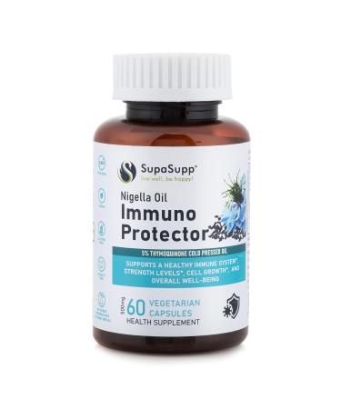 SRI SRI TATTVA Cold-Pressed Nigella Sativa Capsules for Immune Support and Vitality Organic Black Seed Oil for Enhanced Strength and Healthy Cell Growth (60 Veg Caps 500mg)