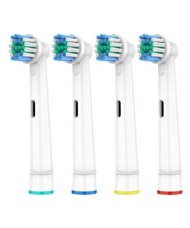 HSYTEK 4 Series Compatible with oralb toothbrush electrical attachments for Oralb Pro 2 Vitality 100 Genius X Precision toothbrush attachment replacement brushes white 4 pieces (1 Pack)