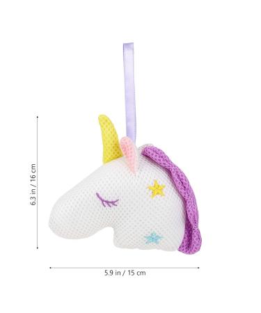 Lurrose Unicorn Bath Sponge - Kids Exfoliating Body Wash Scrubber & Shower Pouf - Cute Animal Bath Toy for Children | Soft Loofah & Face Scrubber - Buy Online on GoSupps.com