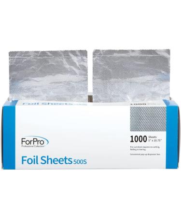ForPro Embossed Foil Sheets 500S  Aluminum Foil  Pop-Up Foil Dispenser  Hair Foils for Color Application and Highlighting Services  Food Safe  5 W x 10.75 L  1000-Count 1000-Count Dispenser - Buy Online on GoSupps.com