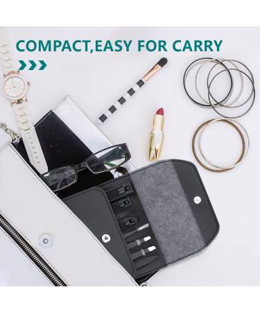 Professional 8Pcs Nail Clippers Set with Precision Tweezers - Stainless Steel for Thick Nails, Eyebrows, and Eyelashes Extensions - Black - Buy Online on GoSupps.com