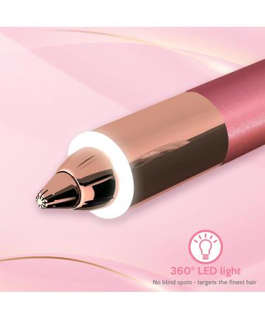 Tondeuse sourcils pour femme - Portable et indolore - pilateur lectrique pour sourcils nez et oreilles - T te plaqu e or 18 carats avec lumi re LED 360 pour une pilation impeccable Rose M tallis Travel Size Brow - Buy Online on GoSupps.com