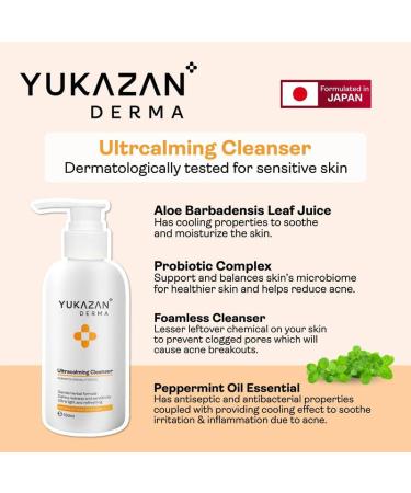 Derma Ultracalming Cleanser 150ml - Best Facial Wash for Acne Prone Skin Soothes Redness & Sensitivity Ultra Light & Refreshing - Buy Online on GoSupps.com