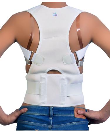 Posture Corrector Magnetic Deluxe with Adjustable Straps - Large White - Buy Online on GoSupps.com