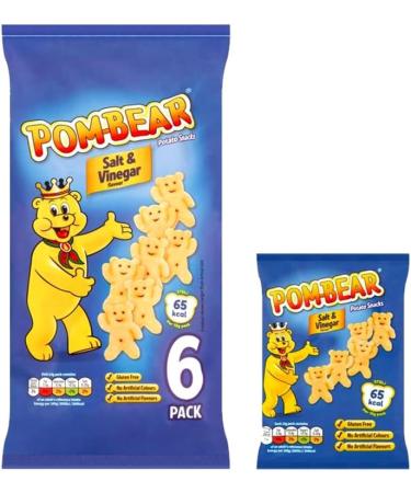 Pom-Bear Original Salt & Vinegar Cheese & Onion Crispy Chips Bags - 3 x Mixed Pom-Bear Chips Bags 120g - Buy Online on GoSupps.com