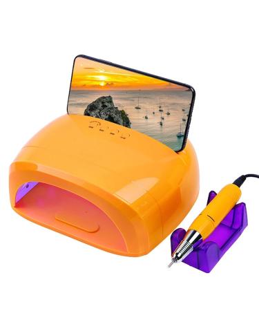 4 in 1 Electric Nail Art Machine 78W UV LED Nail Lamp 18000rpm Nail Drill with Phone Holder for Acrylic Gel Nails Nail File Drill Professional Salon Nail Art Equipment Kit